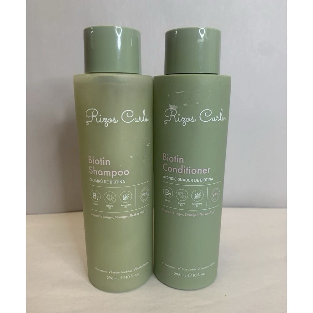 Rizos Curls Biotin Shampoo & Conditioner Set - 296ml/10oz
